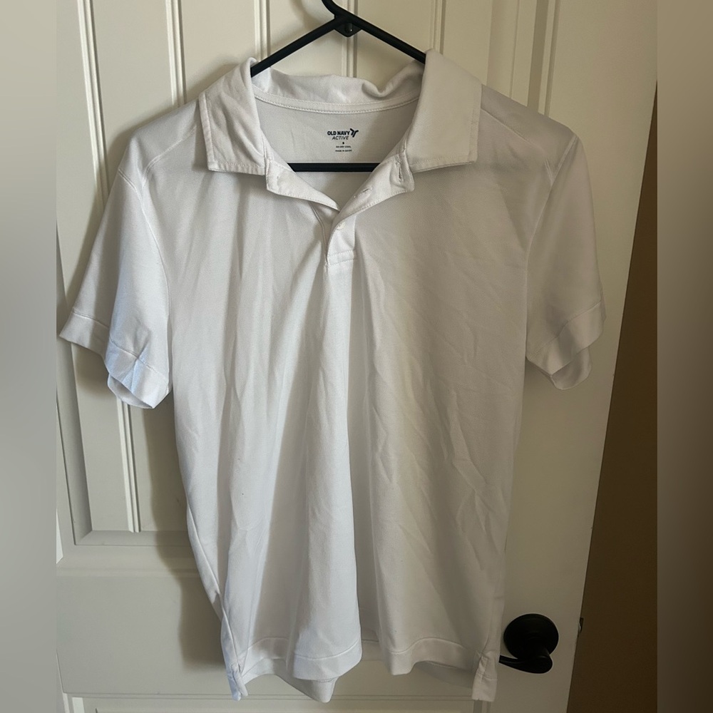 Old Navy Classic White Polo Shirt and Navy blue polo